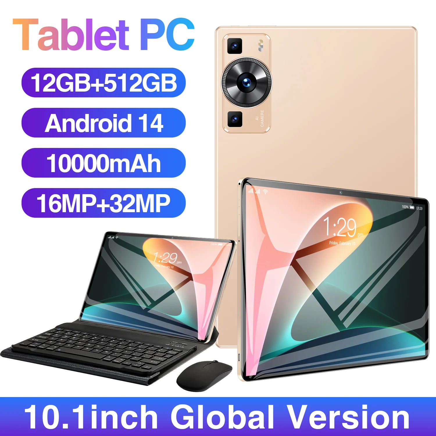 

Hot sale 2025 P60 Pro Android 14 10.1Inch Snapdrago 78010000 mAh GPS 4/5G WiFi Dual SIM Bluetooth HD Full Screen Tablet PC