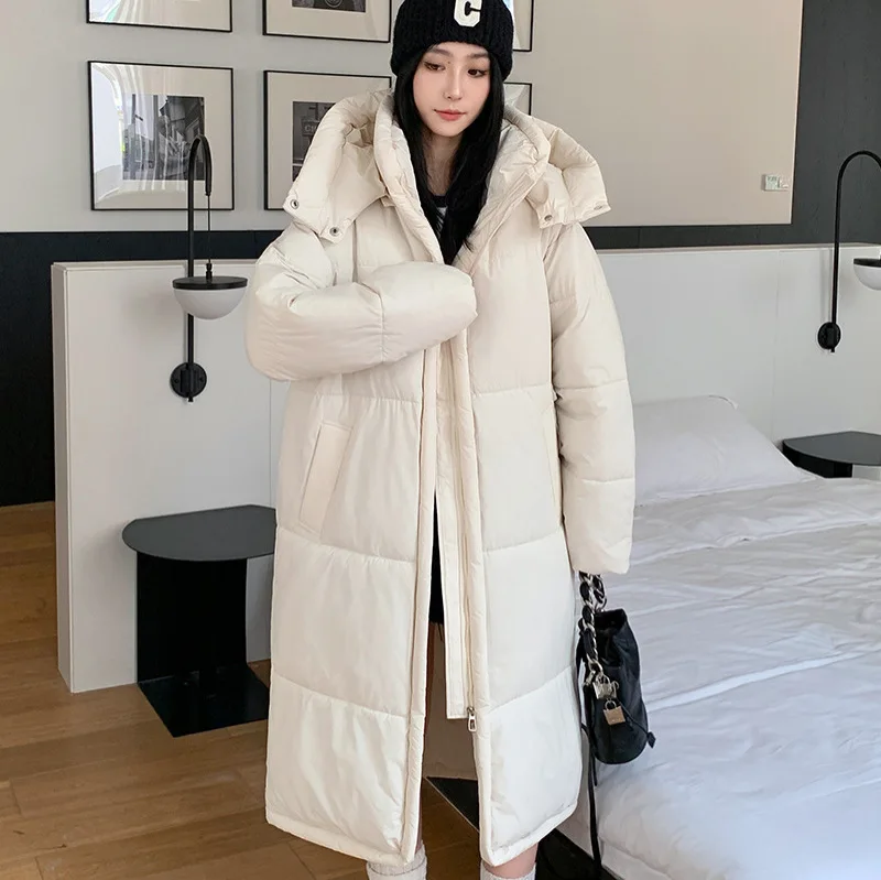 سترة نسائية كبيرة الحجم سترات طويلة معاطف بقلنسوة وسحاب متين وياقة مقلوبة وأكمام طويلة فضفاضة للمكتب للسيدات لخريف وشتاء 2025 #6