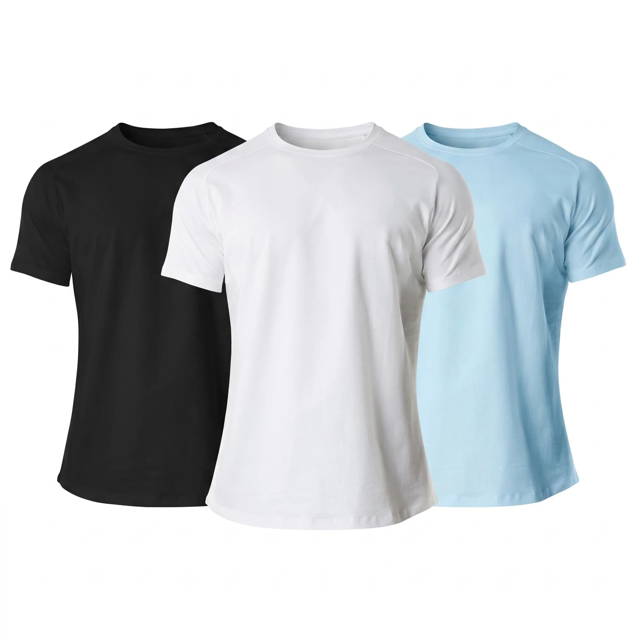 5er-Pack Herren Baumwoll-Spandex T-Shirts, hochelastische Sportoberteile, lässige Fitness-Workout-Shirts mit kurzen Ärmeln für den täglichen Gebrauch – Detail 2