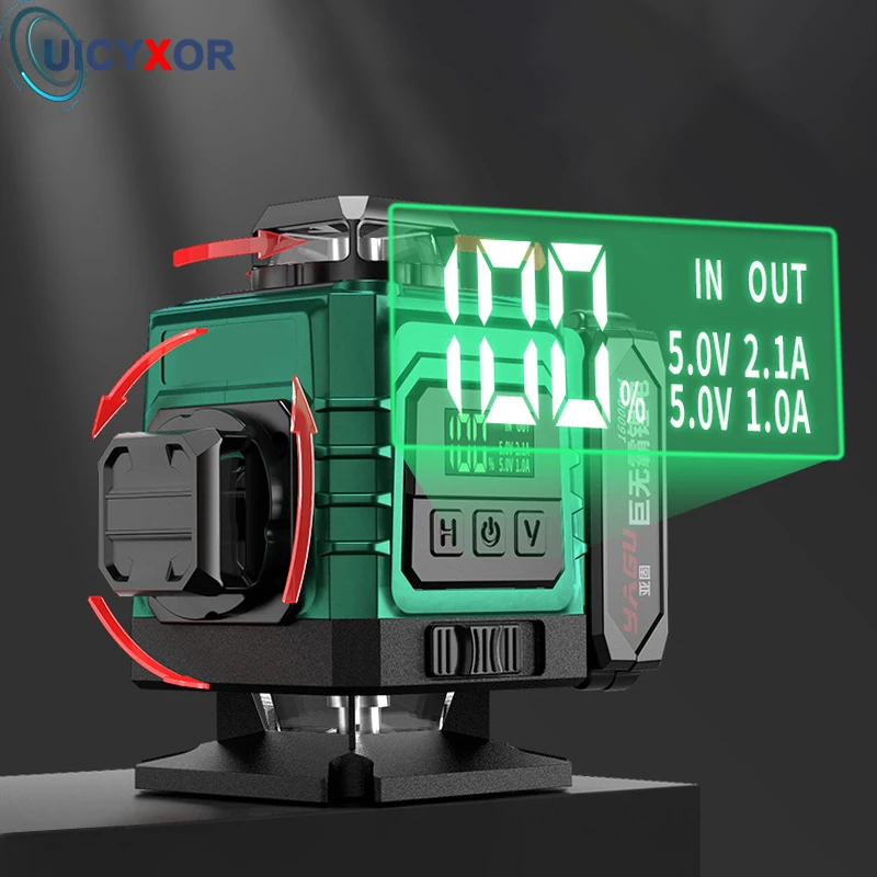 3D/4D Laser Level With Remote Control 12/16 Lines Horizontal And Vertical Laser Level With 360 Rotating Window