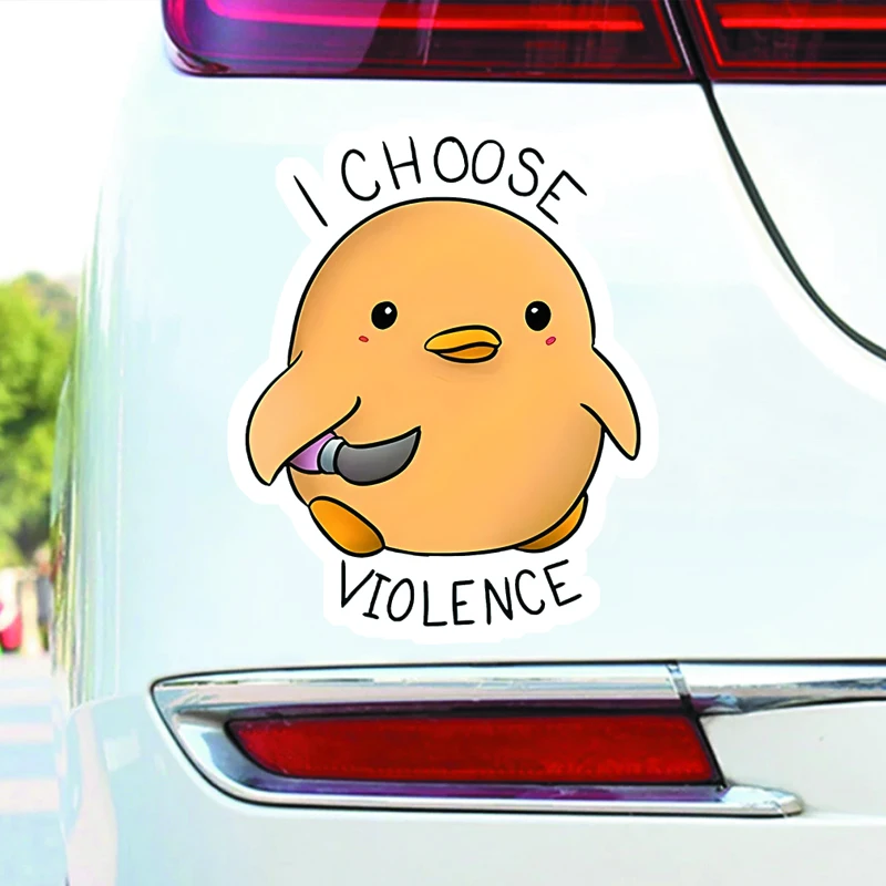 

I Choose Violence Cute Chick Decal - Bold Statement, Versatile Use for Vehicles & Gadgets - Durable & Easy Apply