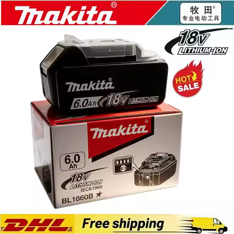 Makita 18V 6.0Ah Battery Original Lithium ion Rechargeable Battery 18V 6000mAh Replacement Battery BL1860 BL1850 BL1860B