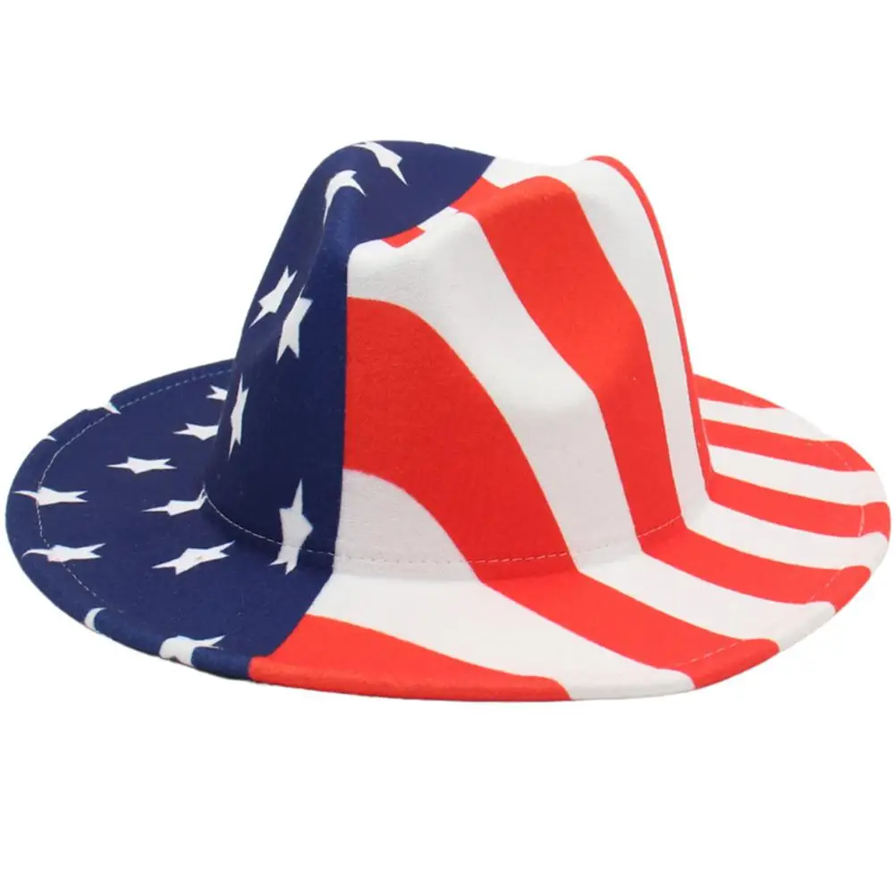 

American Flag Cowboy Hat Women Star Stripes Pattern Cowgirl Outfits Party Decorations Festive Accessories 56 58cm Size
