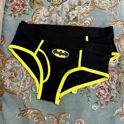 Sexy Lingerie Lovers Superhero Print Underwear Flat Angle Panties Women's Triangle Men's Briefs Sports Breathable Underpant