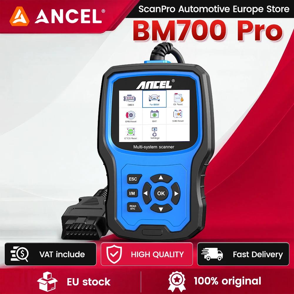 BM700pro OBD2 Scanner ANCEL Vollsystem-Automobil-Diagnosegerät, CBS-Reset, Batterieregistrierung, D-PF-Reset für BMW Auto-Diagnosetool