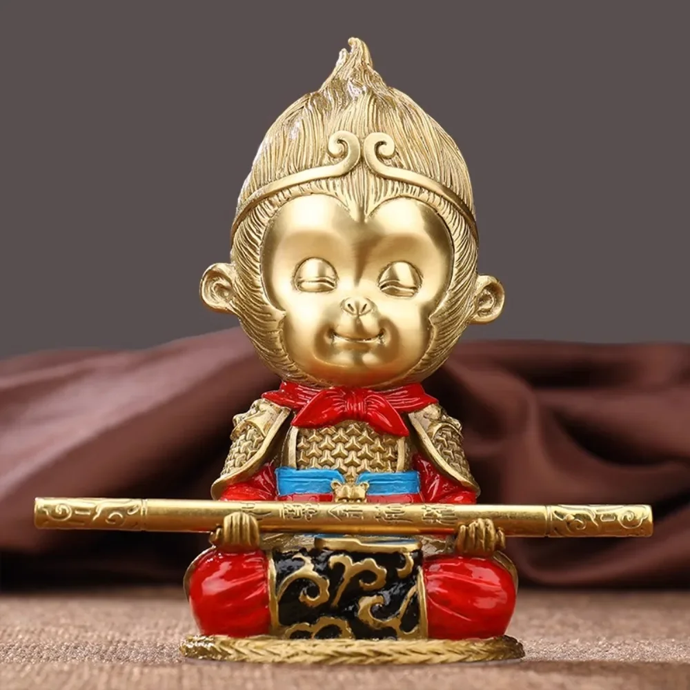 Wu Kong Action Figures Name of A Famous Bronze Warrior Buddha Monkey King Ornament Qi Tian Da Sheng Car Office Table Decorations