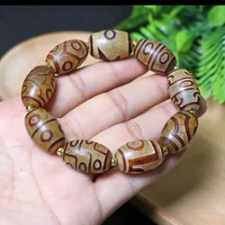 at a Glance to Nine Eyes Family Portrait Bracelet Black and White Duobao Tibet Beads
