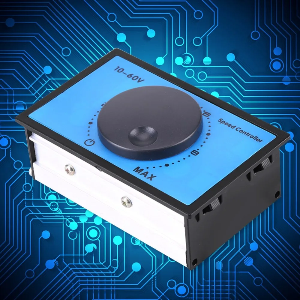 Plastic Motor Speed Regulator DC 10-60V 20A Soft Start Panel Drive Module Block Protect Panel Mount Motor Control Gear