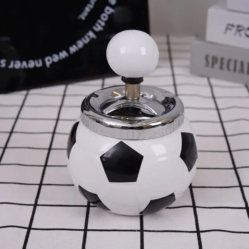 Football Billiards Ceramic Covered Ashtray,European Style Personalized Home Hotel Decoration Ornament,Anti Fly Ash Easy To Clean