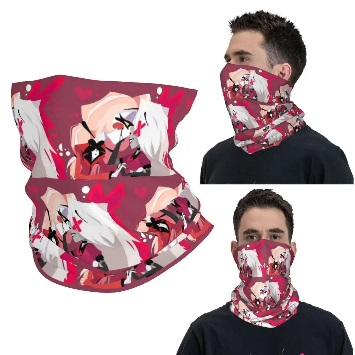 

Шарф-бандана с принтом Charlie And Vaggie Valentines Hazbin Hotels, теплый головной убор для мужчин и женщин, для походов и рыбалки