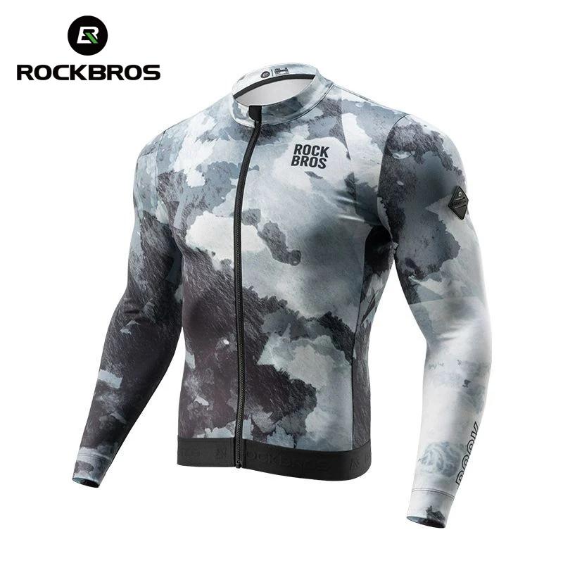 ROCKBROS Cycling Jersey Men Winter Autumn Jackets Warm Bicycle Clothing MTB Road Long Sleeves Top Thermal Fleece Bike Jackets