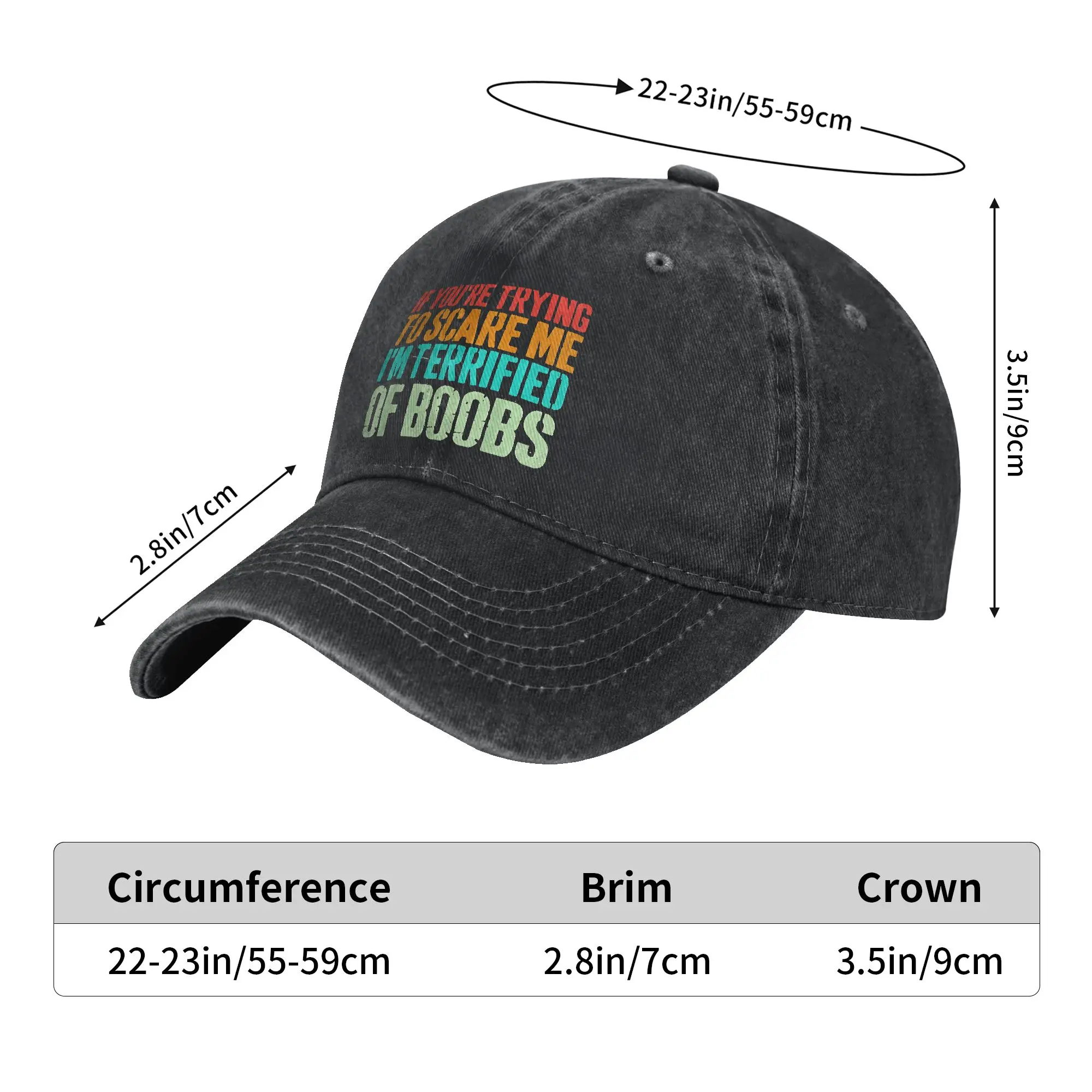 Baseball Cap If You're Trying to Scare Me I'm Terrified of Boobs Summer Fashion Trucker Hat  Sport Sun-Proof Snapback Cap