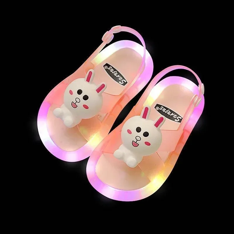 Children Luminous Sandals Cartoon Cute Fashion Sandals Unicorn Luminous Sandals Cute Cartoon Crystal Shoes