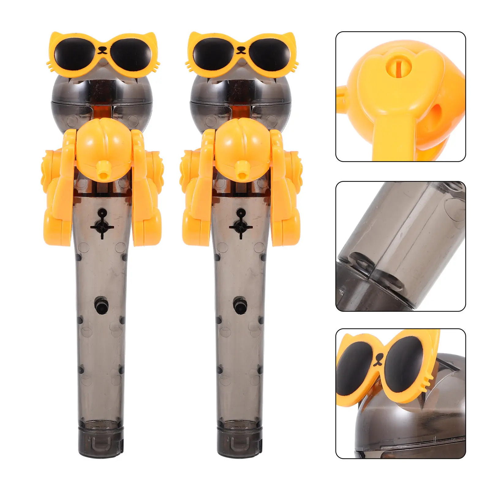 2Pcs Lollipop Robot Creative Plastic Holder Novelty Relax Decompression Pop Up Fun Gift Lollipop Holder Decompression Toys