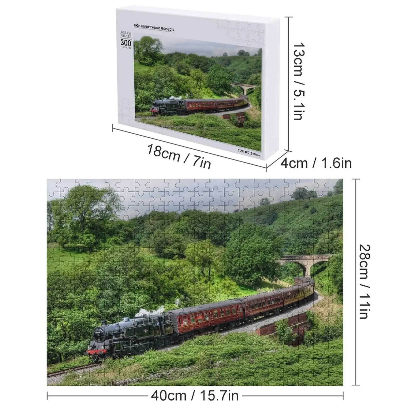 Rompecabezas de ferrocarril North Yorkshire Moors, juguetes personalizados para niños, rompecabezas de madera para adultos