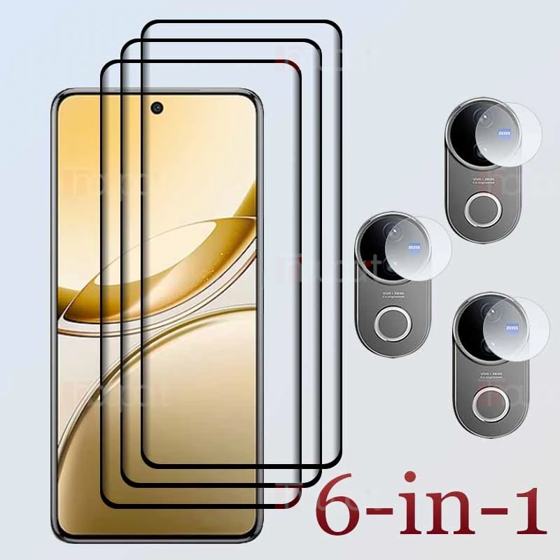 

6in1 Tempered Glass For VIVO V50 3D Hard film Anti Shatter Soft Camera Lens film For VIVO V50