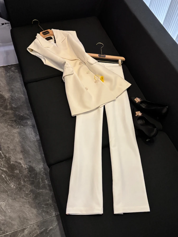 

Faionable комплект из двух предметов, жилет, широкие брюки, маленькие брюки Fraance Sle Sweet And Sal, женские элитные ощущения CY93