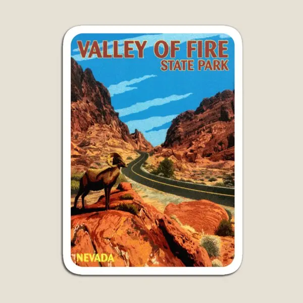 Valley Of Fire State Park Nevada Vintage  Magnet Magnetic Stickers Refrigerator Decor Colorful Children Baby Funny  Holder