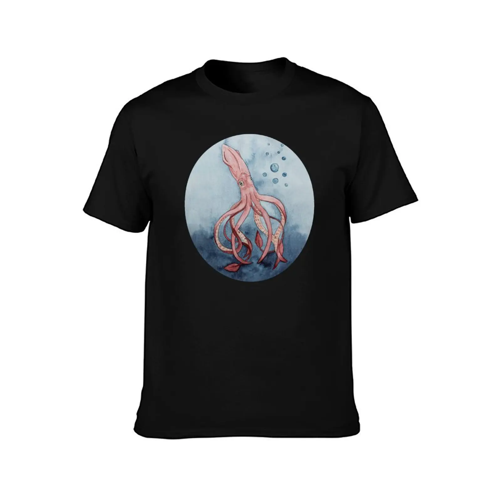 giant squid T-Shirt Summer Casual Cotton Tee Oversized Streetwear Tops Vintage Graphic Print Loose Fit Short Sleeve