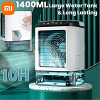 Xiaomi Portable Air Conditioner Fan Dual Spray Ultrasonic Atomization 3-Speed Mute Air Cooler Night Light Electric Fan for Home