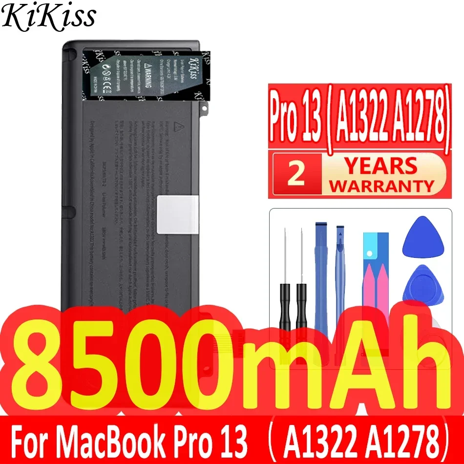 

KiKiss Battery Pro 13 ( A1322 A1278) 8500mAh for MacBook Pro 13 " Unibody A1278 MC700 MC374 Mid 2009 2010 2011 2012