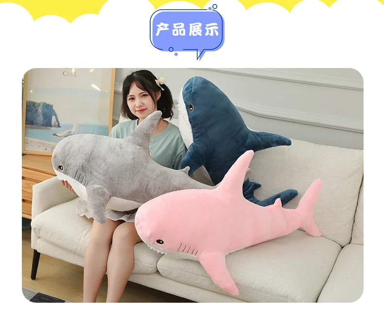 15-140cm kawaii rosa Hai Plüsch tier Riesen Stofftier große weiche Puppe Wal Delphin lange Schlaf kissen Mädchen Geschenk für Kinder – Detail 4