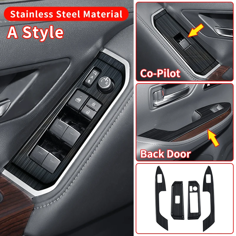 Car Window Control Panel Decoration Protective Sticker For Toyota Land Cruiser 300 2021-2024 LC300 Interior Accessories Tuning
