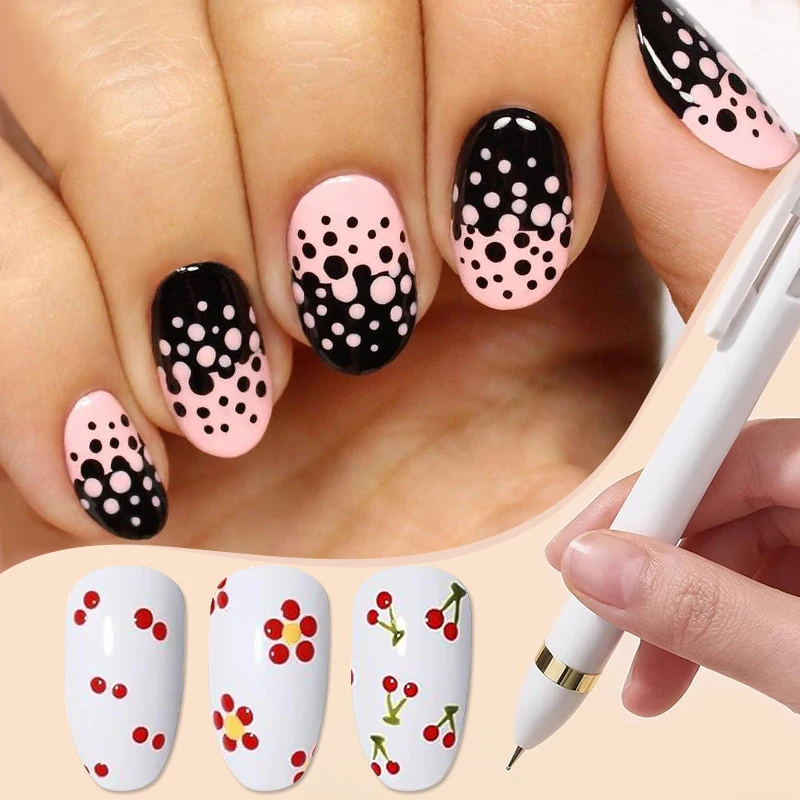 

PUENTE 4-in-1 Rhinestone Pencil Dotting Pen With Rotating Drill Pick-Up Multiple Size Ball Points For Nail Art Decoration