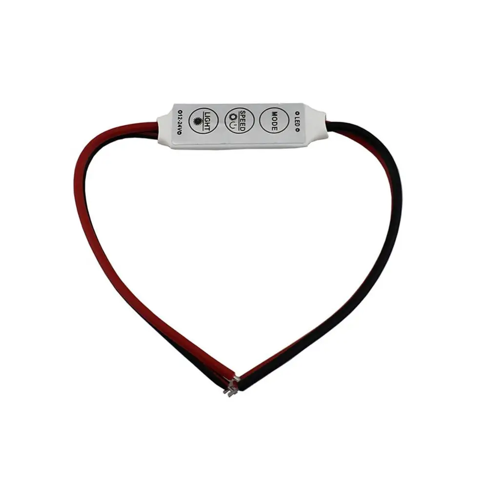 Mini LED Strip Lights Dimmer Controller DC 12V 3Keys LED Strip RGB Single Color Brightness Dimmer 3528/5050 Lighting Accessories