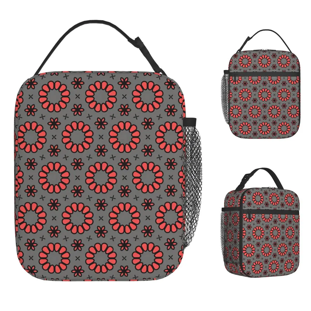 

Король черепа с короной и розами, сумка для обеда для женщин, дизайнерский ланч-бокс, милый портативный водонепроницаемый термосумка для пикника на открытом воздухе