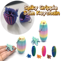 3D Printed Little Ouchies Spiky Sensory Toys Stress Relief Spiky Grippie Stim Keychain Stimming Toy Mini Grippie Fidget Keychain