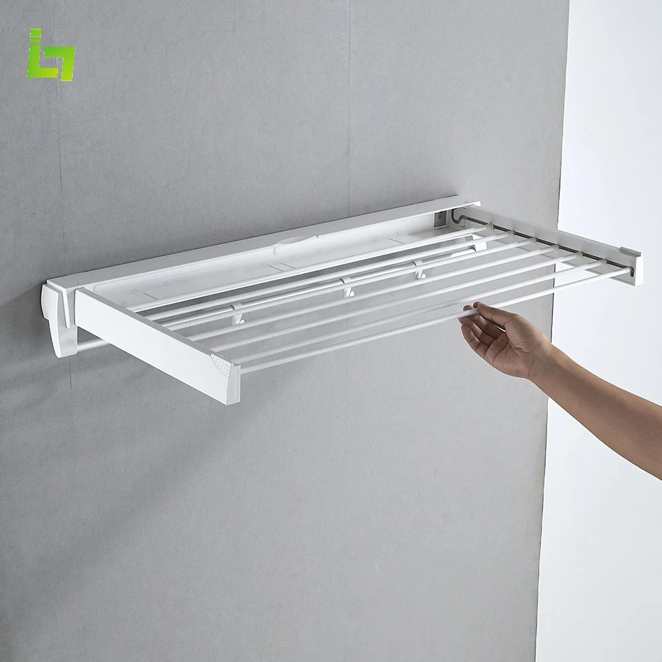 JIEFADZ Foldable Towel Rack Can Be Pulled Out To Hide Clothes Hooks Easy To Install  Drying Rack