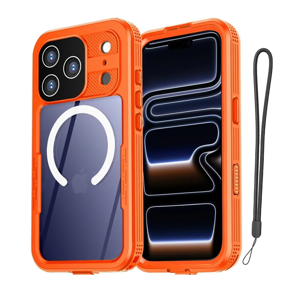 IP68 Full Waterproof Phone Case for iPhone 17 Pro Max Air 17 Magnetic Wireless Charging for Magsafe Underwater Diving Cover