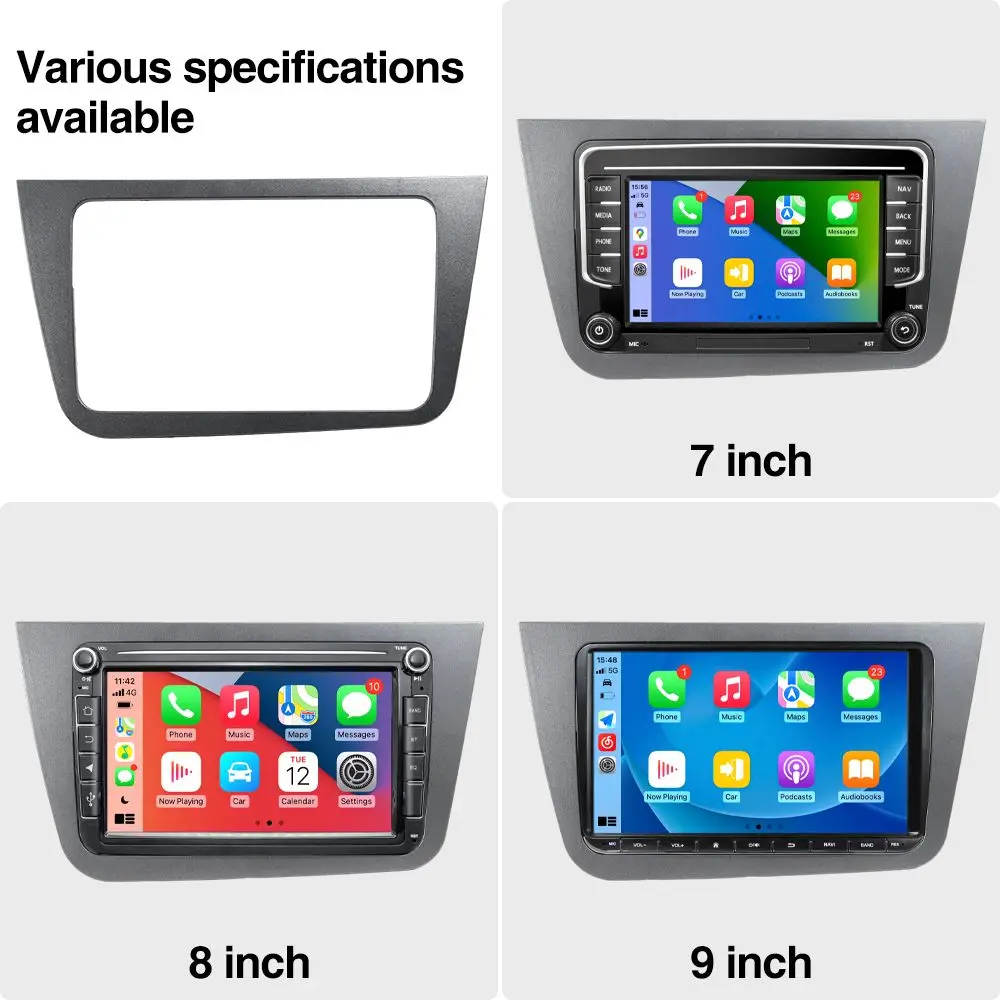 Car Radio Frame For Seat Altea 2004-2015 Toledo 2004-2009 LHD/RHD Stereo Panel Dash Mounting Frame Bezel For 7/8/9 Inch Radio