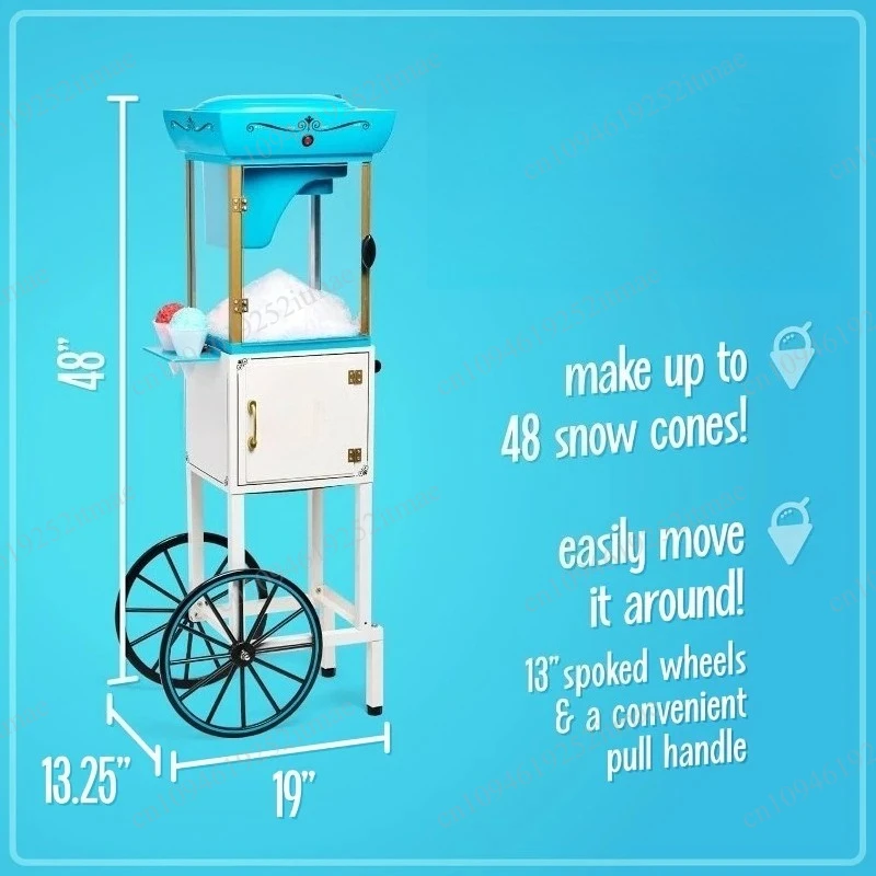 Multifunctional Snow Cone Making Machine Vintage Trolley Design With Accessories