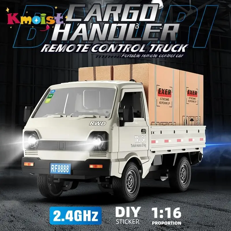 Camión Rc, coche de juguete, modelo fundido a presión, contenedor de transporte, vehículo con Control remoto, pulverización de deriva, coche de niebla con luces, juguetes musicales, regalos