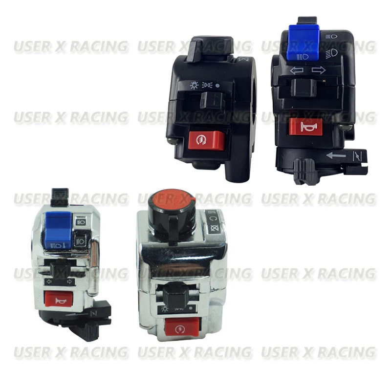 USERX Motorcycle Universal accessories  Left and right handlebar horn high and low beam lamp flameout switch assembly