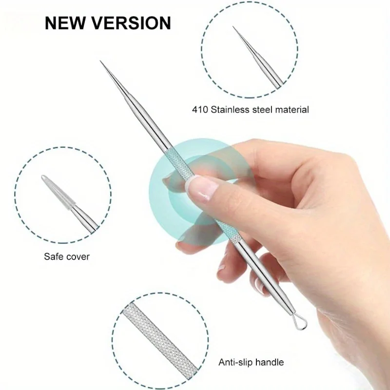 Pimple Extractor Tools, Blackhead Remover, Pimple Popper, Acne Removal Kit Risk Free Treatment for Blemish,Blackhead Tweezers