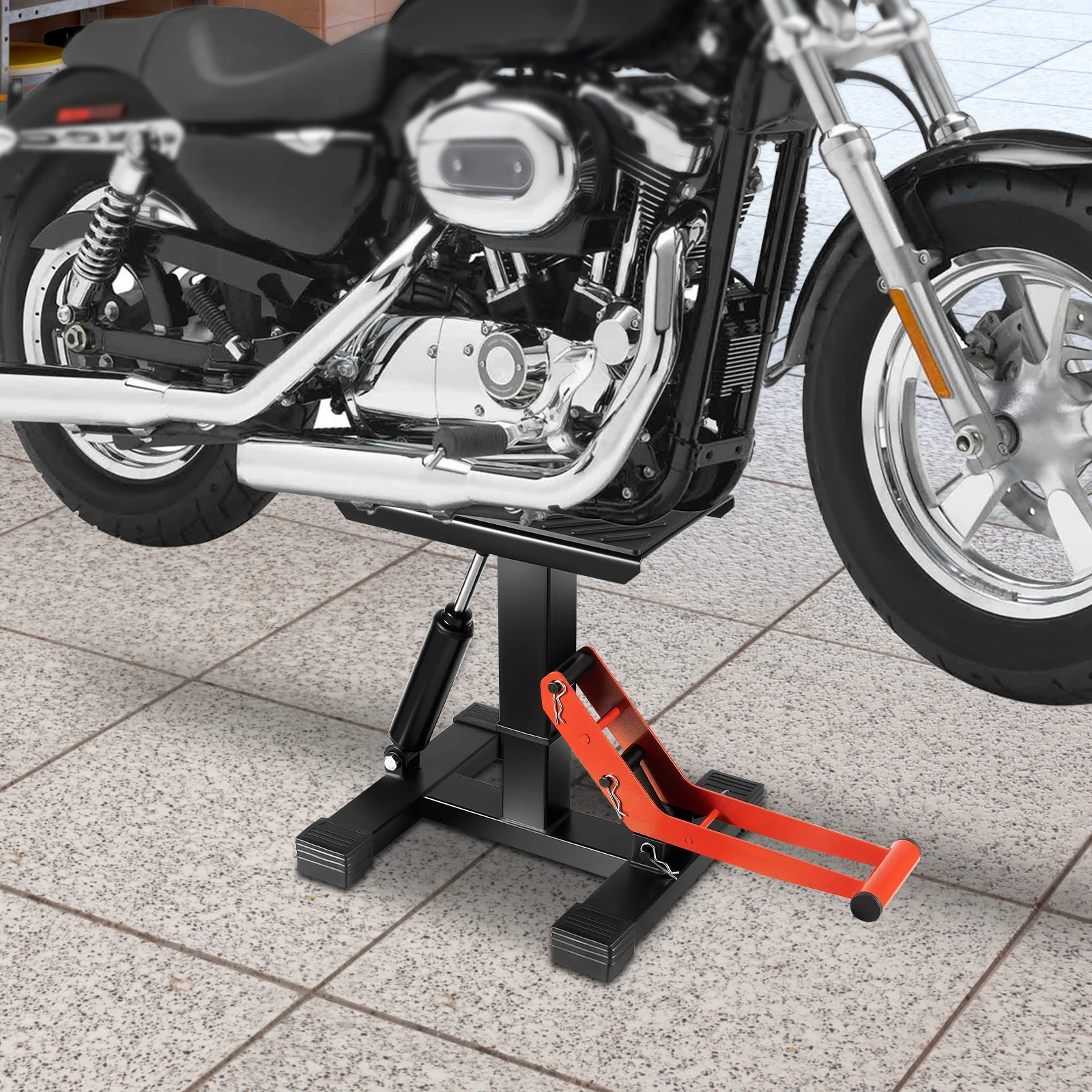 حامل رفع رافعة الدراجة النارية الهيدروليكي 882 رطل، رافعة صيانة فولاذية شديدة التحمل، ارتفاع قابل للتعديل، أداة إصلاح متجر الكراجات #2