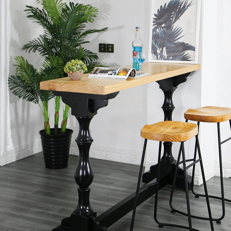 Creative solid wood small bar counter, long table against the wall for home use, small bar counter by the sofa in the living roo