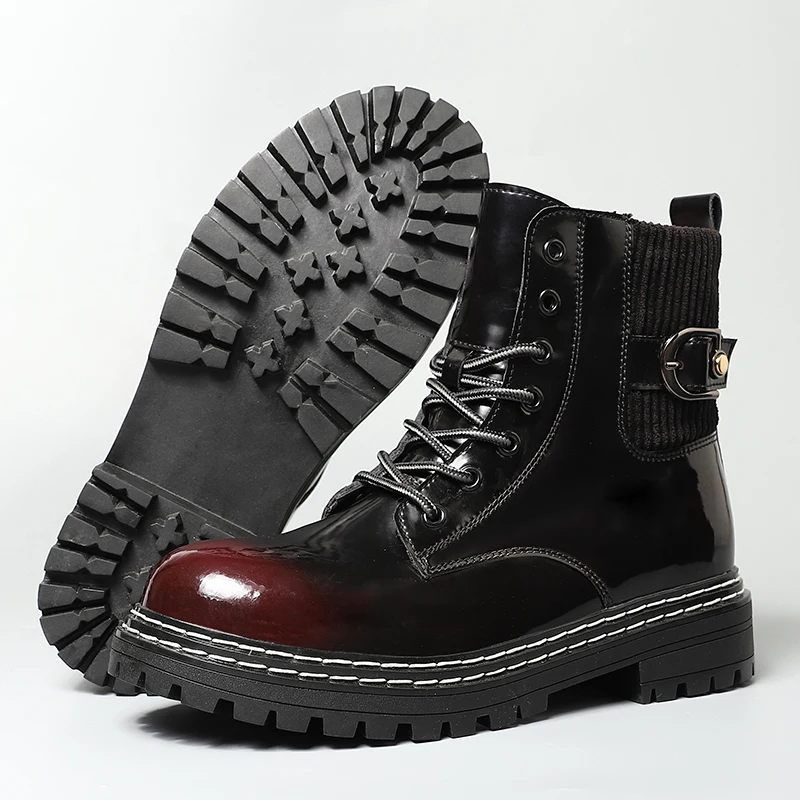 

High Top Fashion Boots for women Trendy Street Style Outdoor Boots Fashion metal decoration men boots High Top Casual Shoes
