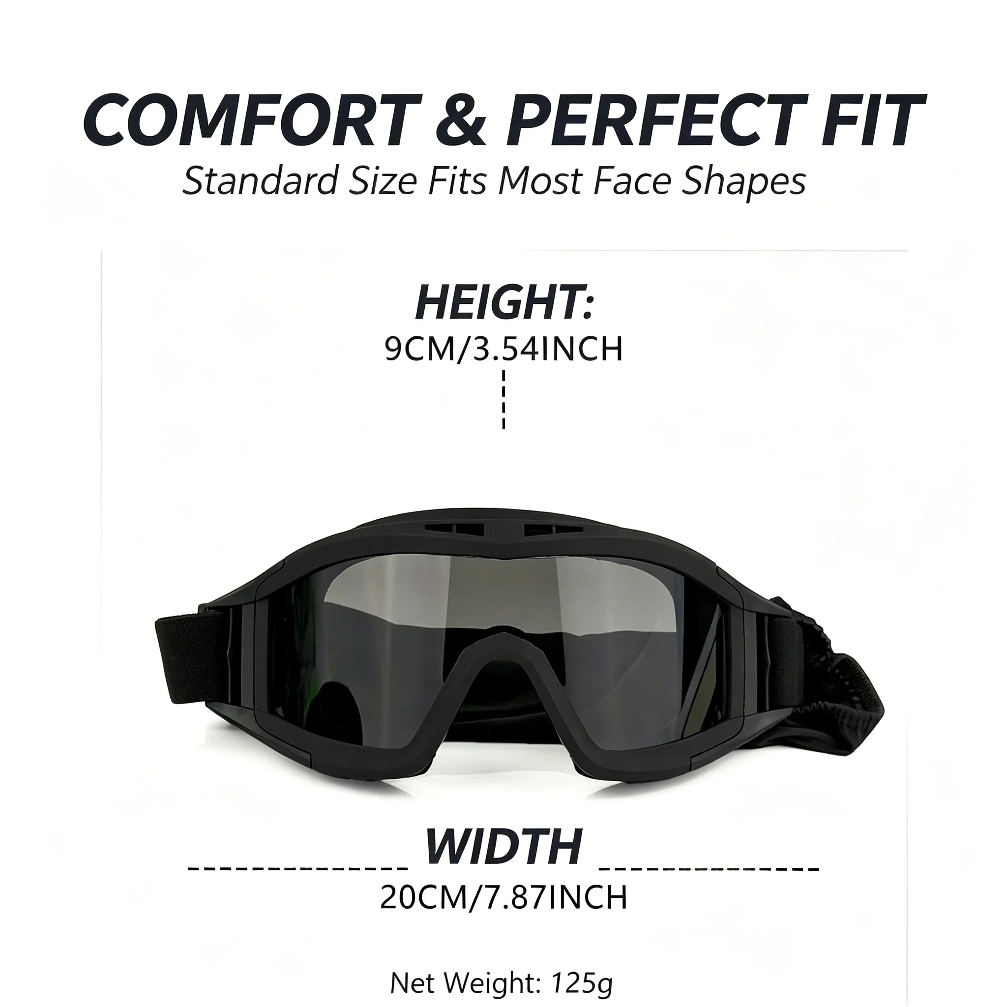 Professional Tactical CS Shooting Goggles, Military‑Style Safety Eyewear, Impact‑Resistant for Various Outdoor Activities