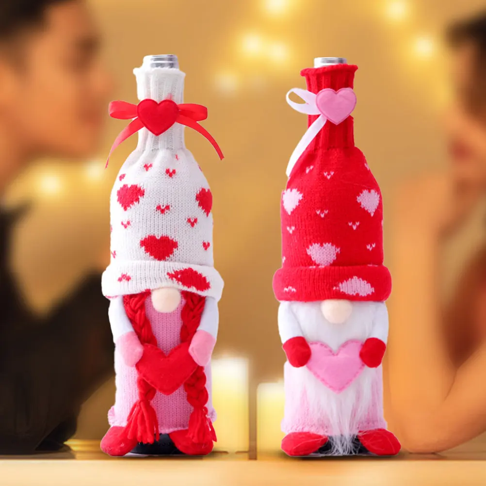 

2Pcs Wine Bottle Covers Stylish Reusable Bottle Sleeves with Rudolph Inspired Design Protective for Red Wine Anti-Scratch