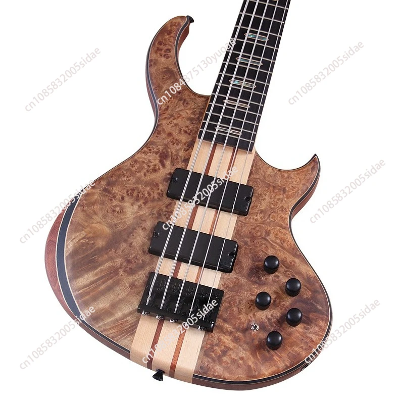 جيتار كهربائي قابل للتحويل مقاس 43 بوصة مكون من 5 أوتار من خلال الجسم السلبي/النشط مع جسم الماهوجني ونواة زهر الخوخ 5 أوتار #3