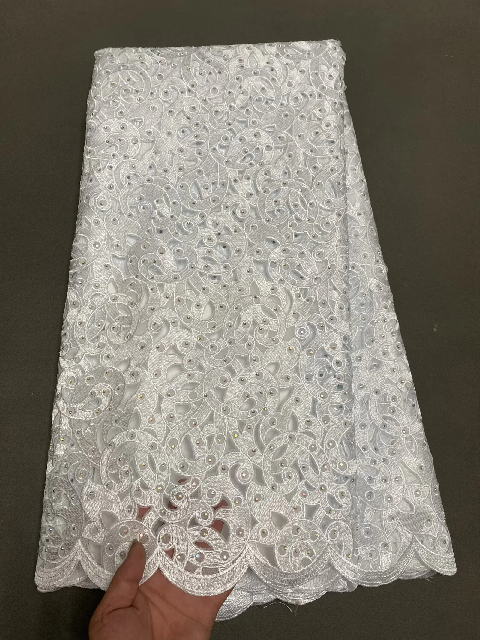 Top Grade Handcut Lace Original Austria Organza Lace for Celebrants African Wedding Lurex Embroidered Fabric Best Quality