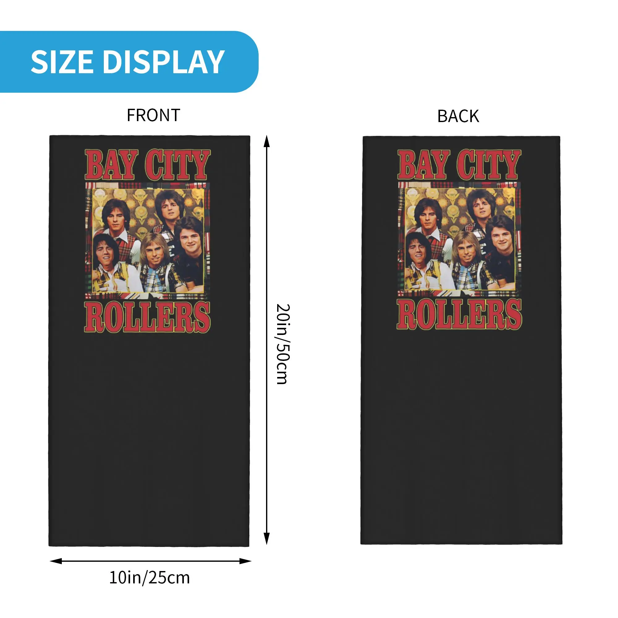 Band Bay City Rollers Music Rock Retro Vintage Bandana Neck Gaiter Printed Mask Scarf Headwear Cycling Unisex Adult Windproof