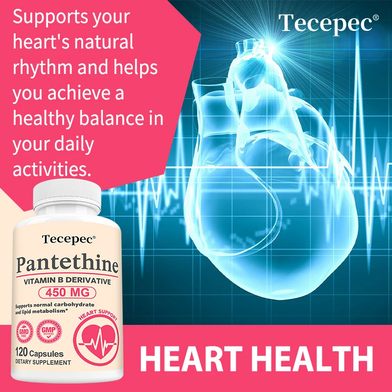 

Pantethine (Vitamin B5) 450 Mg, Helps Protect The Liver, Energy Metabolism Nervous System Support, Regulate Blood Lipids