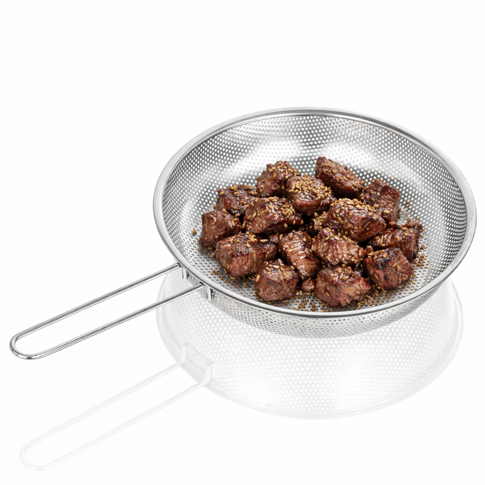 

tastyWay Stainless Steel Grill Basket BBQ Net for Steak Fish Chicken Meat Veggies Outdoor Camping Fishing Kitchen Cooking
