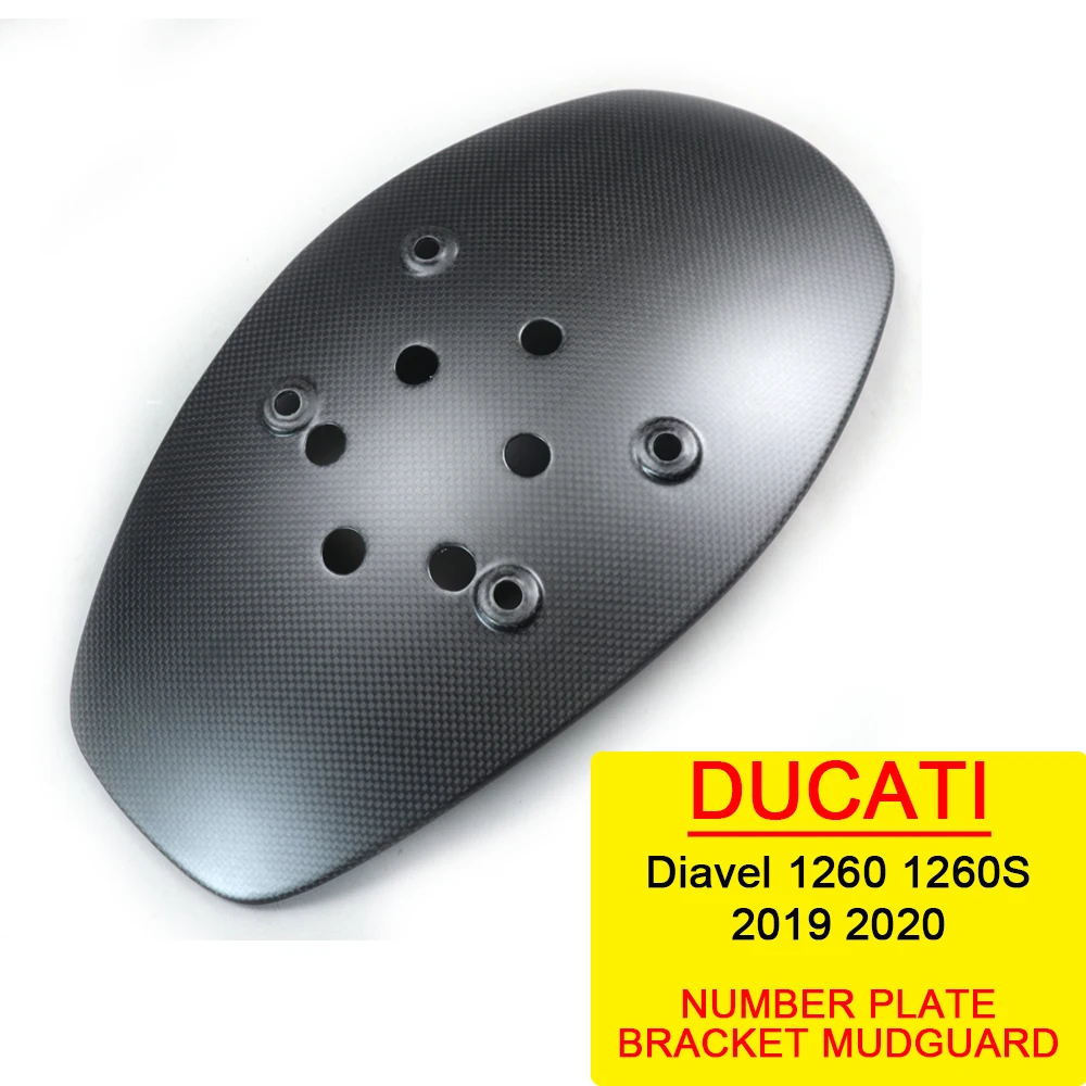 Carbon Fiber For Ducati XDIAVEL/DIAVEL 1260/DIAVEL V4 4601D672A 2019-2020 Motorcycle Part Number Plate Bracket Mudguard