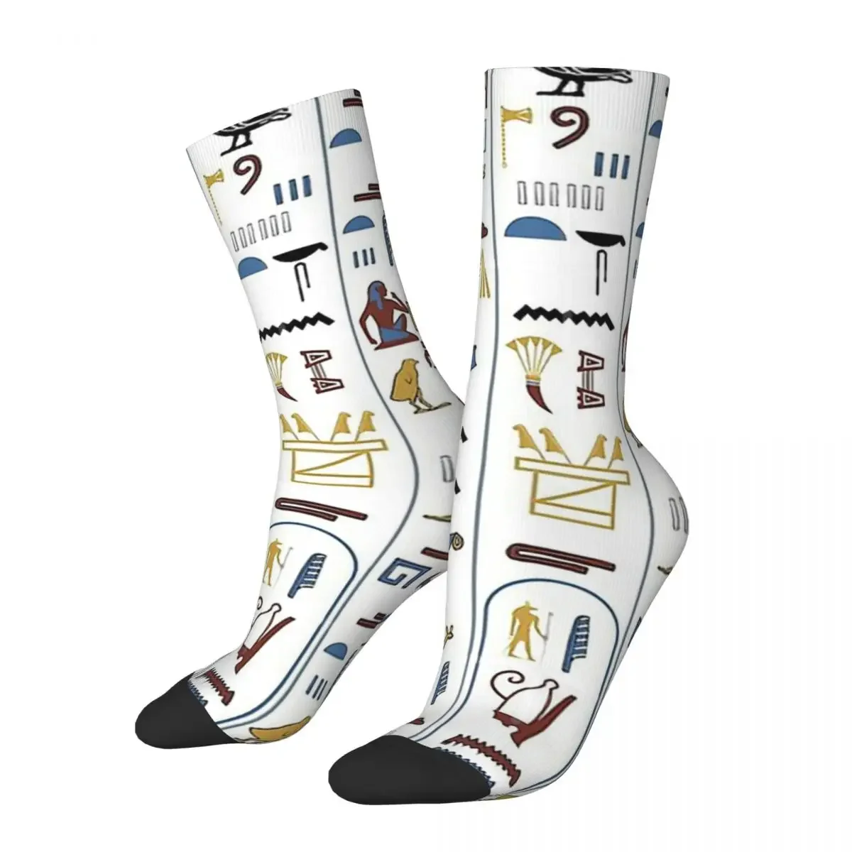 Crazy Sock for Men Pharaoh Hieroglyphs Civilization Hip Hop Ancient Egypt Egyptian Quality Pattern Printed Crew Sock Casual Gift